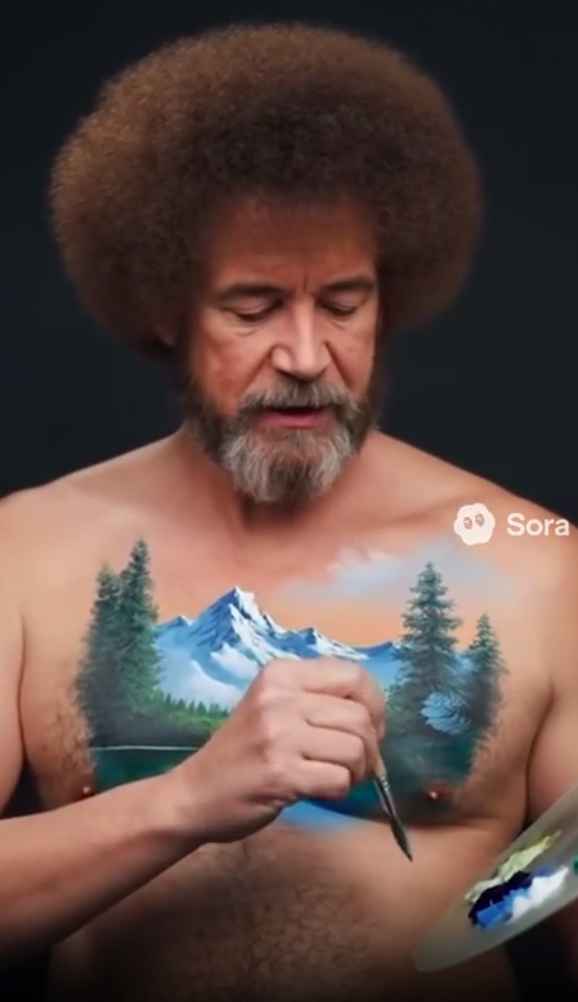 Bob Ross Series: Chest Painting - Totally Serious AI movie on immersai